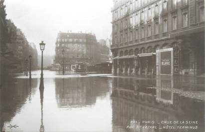 CPA FRANCE 75 "Paris Inondation 1910, rue Saint Lazare, hôtel Terminus" / Ed. ELECTROPHOT