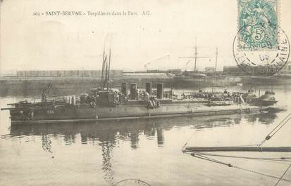 CPA FRANCE 35 "Saint Servan, torpilleurs dans le port"