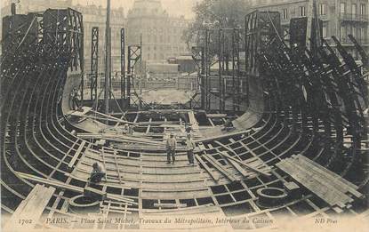 CPA FRANCE 75 "Paris, la construction du Métro"