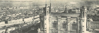 CPA PANORAMIQUE FRANCE 69 "Lyon, église de Fourvière"