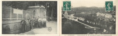 CPA LIVRET FRANCE 65 "Lourdes, les Robinets et l'oeuvre de Notre Dame de Lourdes"