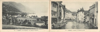 CPA LIVRET FRANCE 74 "Annecy, le village de Talloires et le galais de l'Isle"