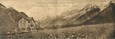 CPA PANORAMIQUE FRANCE 74 "Les Houches, vue panoramique sur une partie de la chaine du Mont Blanc, hôtel des Roches"