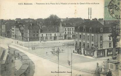 CPA FRANCE 35 "Rennes, panorama de la place de la mission et entrée du canal d'Ille et Rance"