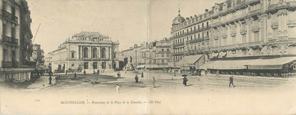 CPA PANORAMIQUE FRANCE 34 "Montpellier, panorama de la place de la Comédie"