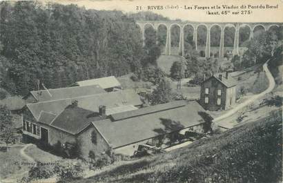 CPA FRANCE 38 "Rives, les forges et le viaduc"