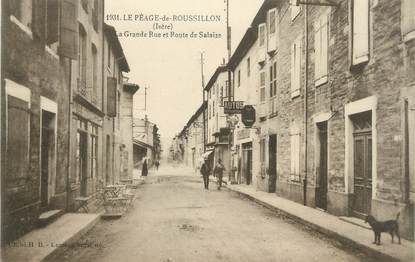 CPA FRANCE 38 "Le Péage du Roussillon, la grande rue et route de Salaize"