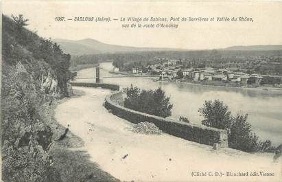 CPA FRANCE 38 "Sablons, le village de Sablons, pont de Serrières et vallée du Rhône"