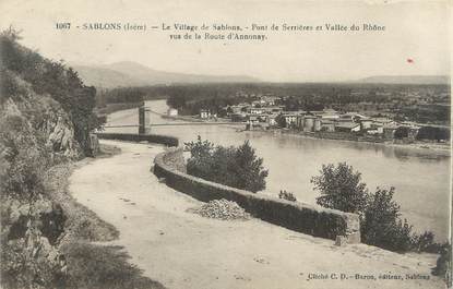 CPA FRANCE 38 "Sablons, le village, le pont de Serrières et vallée du Rhône"