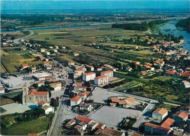 CPSM FRANCE 38 "Sablons, vue générale aérienne, l'église, le canal et le Rhône"