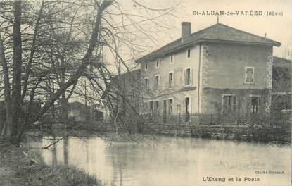 CPA FRANCE 38 "Saint Alban de Varèze, l'étang et la poste"