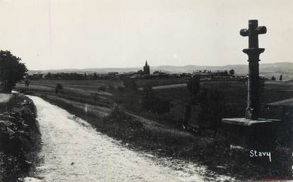 CPSM FRANCE 42 "Périgneux, la croix du foin, vue générale et montagnes du Forez"