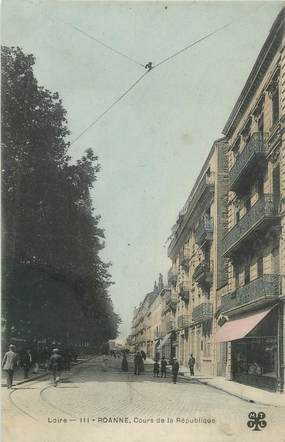 CPA FRANCE 42 "Roanne, cours de la République "