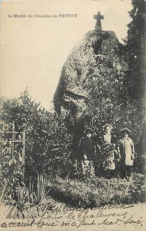 CPA FRANCE 56 "Pontivy, le menhir du cimetière"