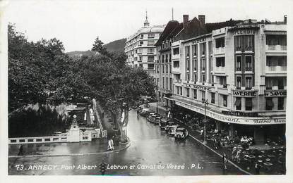 / CPSM FRANCE 74 "Annecy, pont Albert Lebrun et Canal du Vassé"