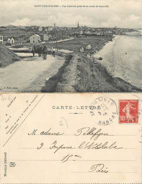 CPA FRANCE 50 "Saint Pair sur Mer, vue générale prise de la route de Granville et la plage" / CARTE DOUBLE