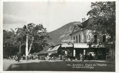 / CPSM FRANCE 74 "Annecy, place du théatre et avenue d'Albigny"