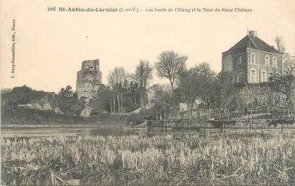 CPA FRANCE 35 "Saint Aubin du Cormier, les bords de l'étang et la tour du vieux château"