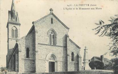 CPA FRANCE 38 "La Frette, l'église et le monument aux morts"