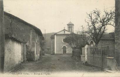 CPA FRANCE 38 "Sillans, entrée de l'église"