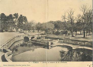 CPA PANORAMIQUE FRANCE 30 "Nîmes, jardin et source de la Fontaine"
