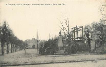 CPA FRANCE 95 "Méry sur Oise, monument aux morts et salle des fêtes"