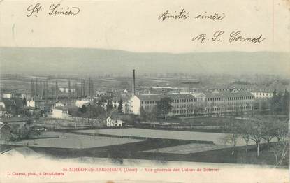 CPA FRANCE 38 "Gare de Saint Simeon de Bréssieux, vue générale des usines de Soieries"