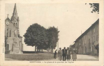 CPA FRANCE 38 "Montferrat, la place et le quartier de l'église"