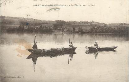 CPA FRANCE 38 "Paladru Les Bains, la pêche sur le lac"
