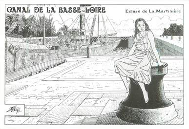 CPM FRANCE 44 "Canal de la BAsse Loire, écluse de La Martinière"
