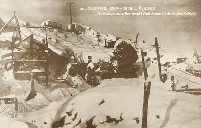 CPA FRANCE 68 "Vieil Armand, abris des soldats" / GUERRE DE 1914-1918