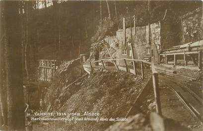 CPA FRANCE 68 "Vieil Armand, abris des soldats" / GUERRE DE 1914-1918