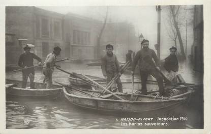 CPA FRANCE 94 "Maison Alfort, les marins sauveteurs" / INONDATION