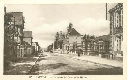 CPA FRANCE 50 "Saint Lo, la route de Caen et le Haras"