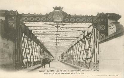 / CPA FRANCE 33 "Cubzac les ponts, intérieur du grand pont des piétons"