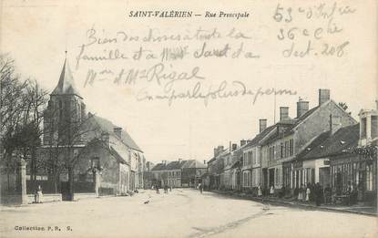 CPA FRANCE 89 "Saint Valérien, rue principale"