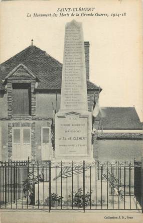 CPA FRANCE 89 "Saint Clément, le monument aux morts"