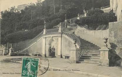 / CPA FRANCE 20 "Bastia, l'escalier Romieux"