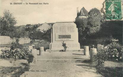 CPA FRANCE 89 "Cravant, le monument aux morts"