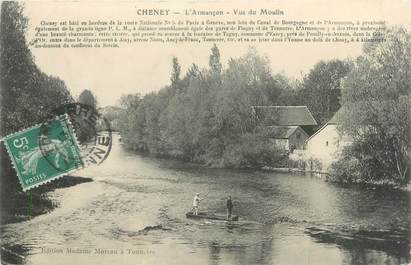 CPA FRANCE 89 "Cheney, l'armançon, vue du moulin"