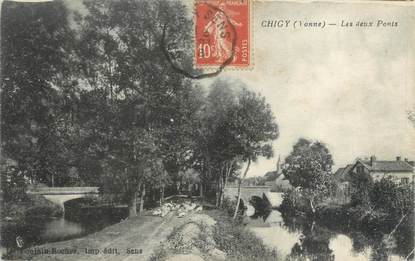 CPA FRANCE 89 "Chigy, les deux ponts"