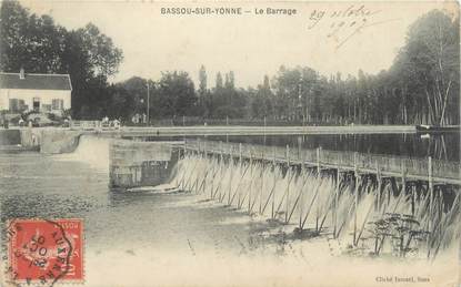 CPA FRANCE 89 "Bassou sur Yonne, le barrage"