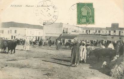 CPA TUNISIE "Mateur, le marché"