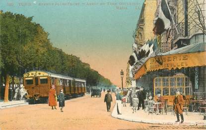 CPA TUNISIE "Tunis, avenue Jules Ferry, arrêt du Tram"