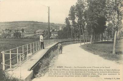 CPA FRANCE 89 "Cézy, la passerelle entre l'Yonne et la canal"