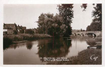 CPSM FRANCE 89 "Villeneuve sur Yonne, le pont et la fausse Rivière"