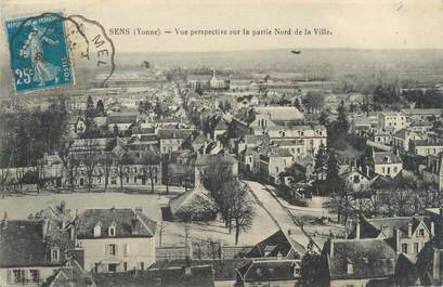 CPA FRANCE 89 "Sens, vue perspective sur la partie Nord de la ville"