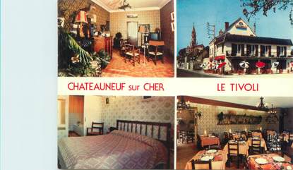 CPSM FRANCE 18 "Châteauneuf sur Cher, hôtel restaurant Le Tivoli"