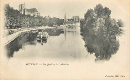 CPA FRANCE 89 "Auxerre, les quais et la cathédrale"