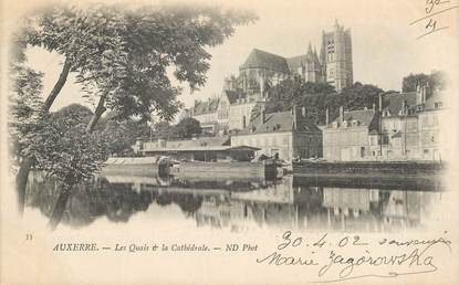 CPA FRANCE 89 "Auxerre, les quais et  la cathédrale"